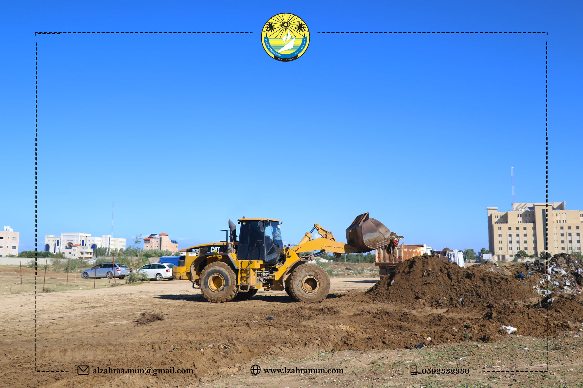 بدء أعمال تسوية وتنظيف موقع بناء المدينة المصرية شمال مدينة الزهراء.