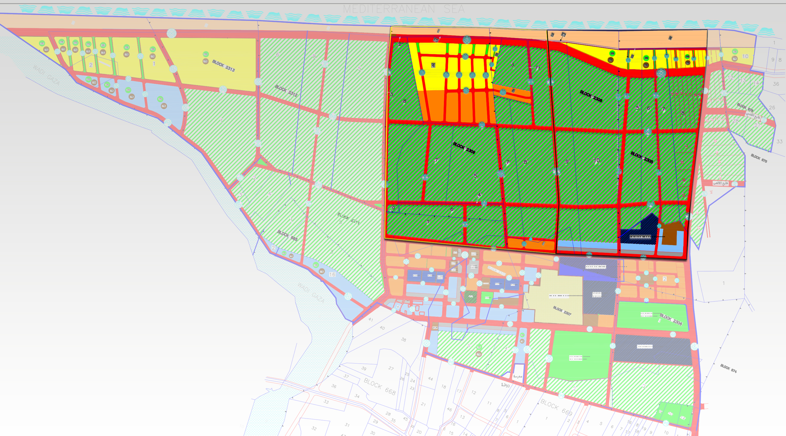 إعلان صادر عن بلدية_الزهراء (بشأن إعداد مخطط تفصيلي للمنطقة رقم (4) والمنطقة رقم (5)