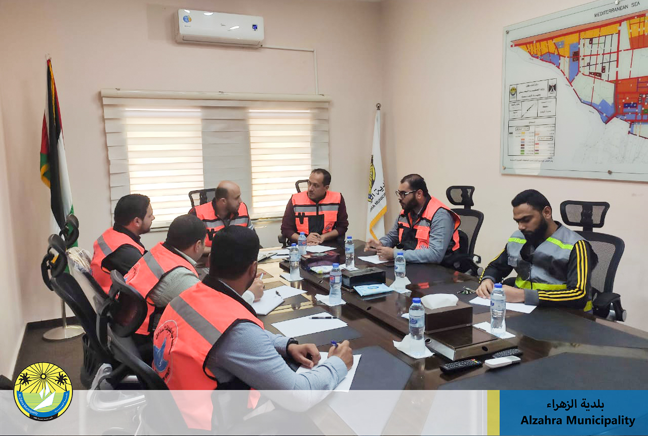 لجنة طوارئ بلدية الزهراء تبحث سناريوهات الطوارئ المتوقعة